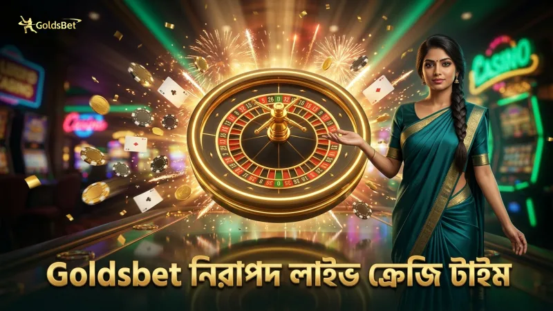 Goldsbet-এর লাইভ গেম শোতে ক্রেজি টাইমের নিরাপদ এবং স্বচ্ছ খেলার নিশ্চয়তা।