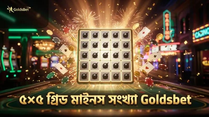 ৫x৫ গ্রিডে মাইনস গেমের বিভিন্ন মাইনের সংখ্যা নির্ধারণ।